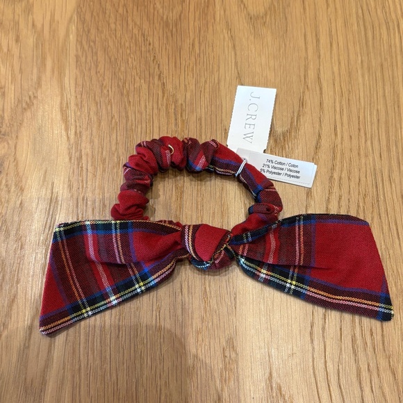 J.Crew Red Tartan Hair Bow Scrunchie - Picture 2 of 5
